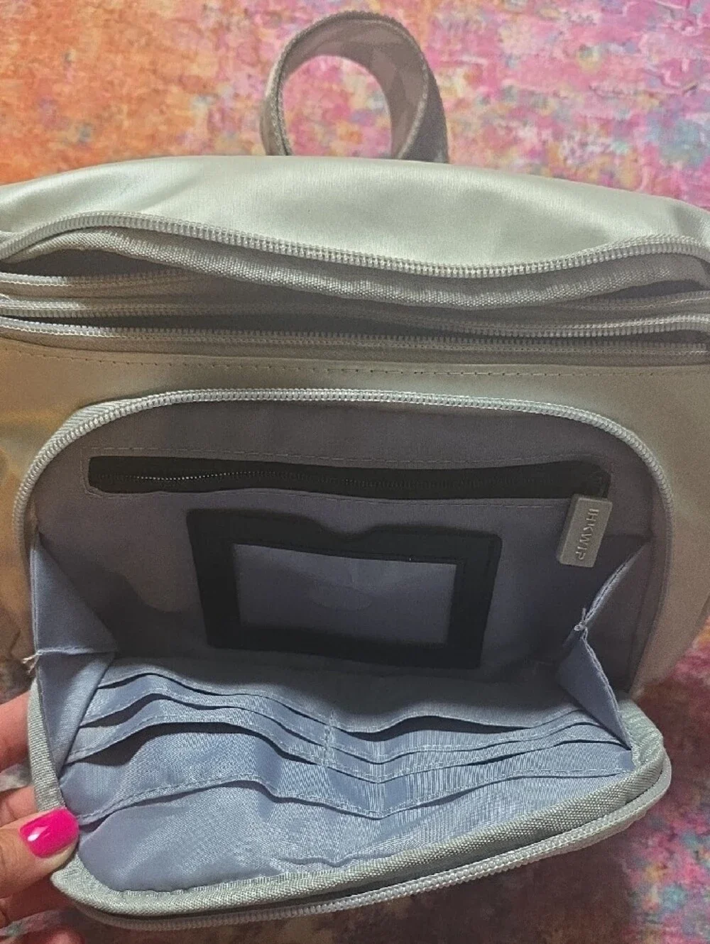 IHKWIP Metallic Silver Crossbody Bag with Adjustable Strap